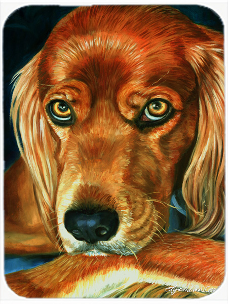 Picture of Carolines Treasures 7315LCB Irish Setter Serious Glass Cutting Board- Large