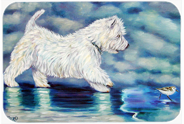 Picture of Carolines Treasures 7334LCB Misty Westie Glass Cutting Board- Large