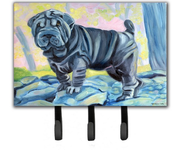 7333TH68 Blue Shar Pei Leash & Key Holder