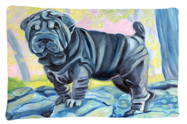 Blue Shar Pei Fabric Standard Pillowcase
