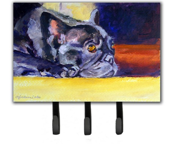 7331TH68 Black French Bulldog Sunny Leash & Key Holder