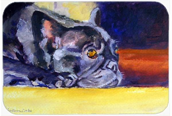 Picture of Carolines Treasures 7331LCB Black French Bulldog Sunny Glass Cutting Board- Large