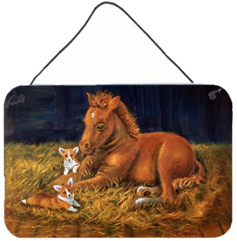 Corgi Sunrise With Colt Wall and Door Hanging Prints