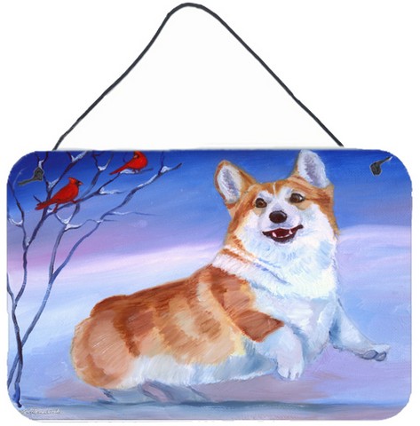 Corgi Snow Cardinal Wall and Door Hanging Prints