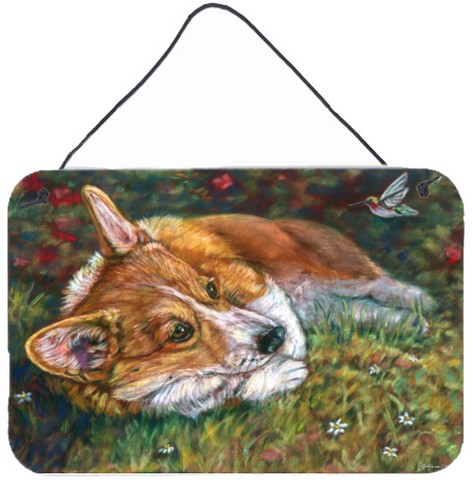 Corgi Pastel Hummingbird Wall and Door Hanging Prints