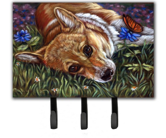 7325TH68 Corgi Pastel Butterfly Leash & Key Holder