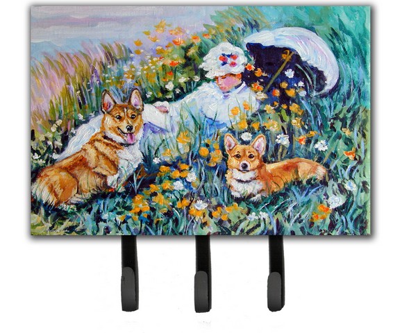 7324TH68 Corgi Classics Leash & Key Holder
