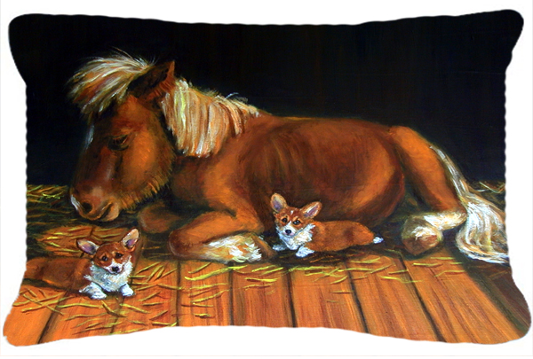 Corgi Snuggles The Pony Fabric Decorative Pillow