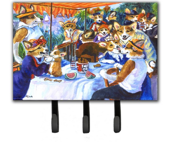 Corgi Boating Party Leash & Key Holder