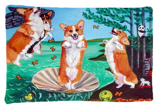Corgi Birth Of Venus Fabric Standard Pillowcase