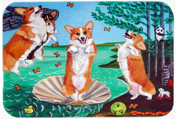 Picture of Carolines Treasures 7319LCB Corgi Birth Of Venus Glass Cutting Board- Large
