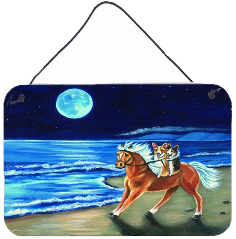 Corgi Beach Ride On Horse Wall and Door Hanging Prints