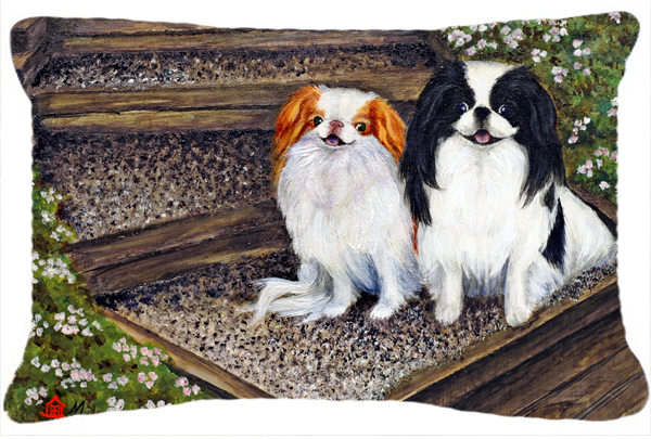 Japanese Chin Daddys Girls Fabric Decorative Pillow