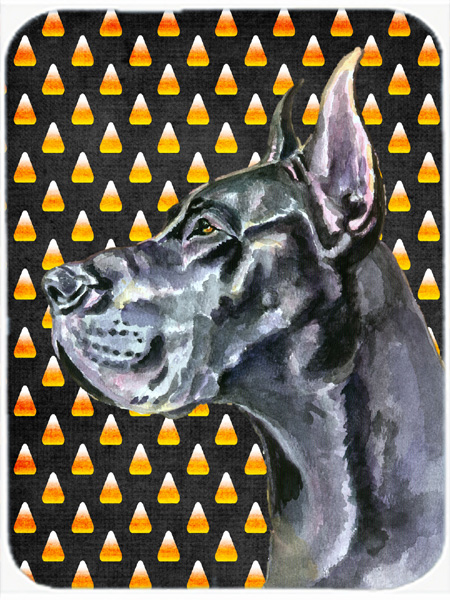 Black Great Dane Candy Corn Halloween Glass Cutting Board- Large