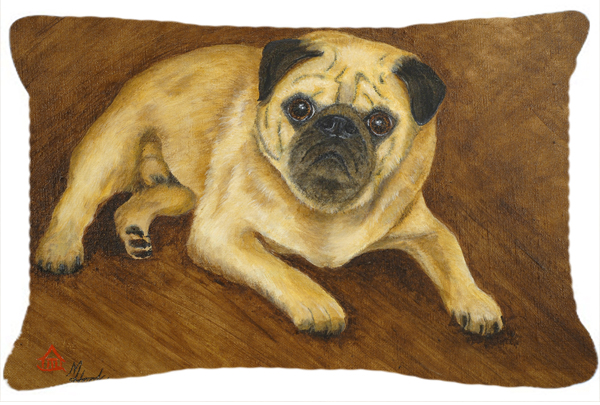 Fawn Pug Roscoe Fabric Decorative Pillow