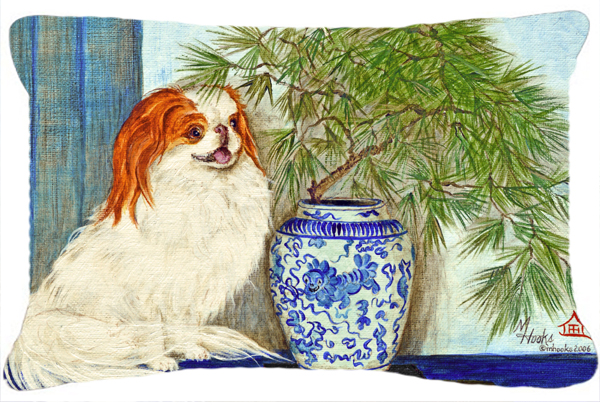 Japanese Chin Ming Vase Fabric Decorative Pillow