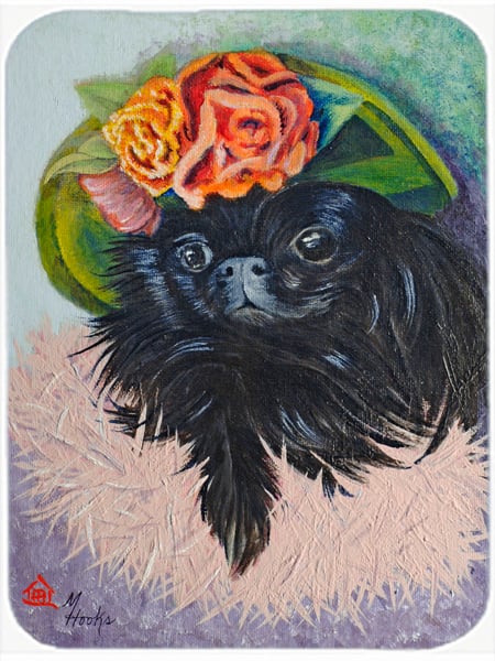 Black Pekingese Glass Cutting Board- Large