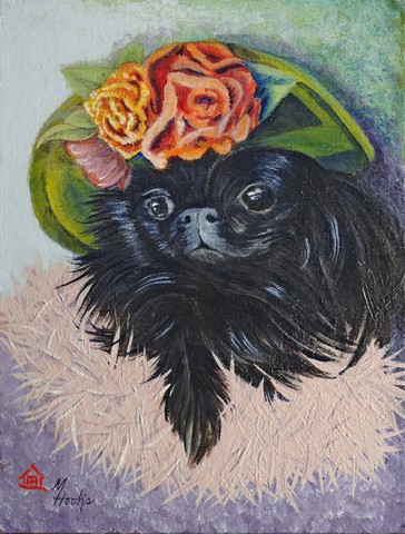Black Pekingese Flag Garden Size