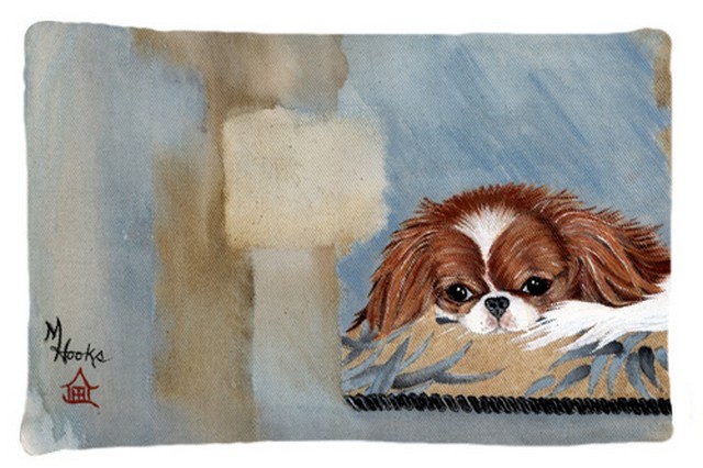Picture of Carolines Treasures MH1010PILLOWCASE Japanese Chin Resting Fabric Standard Pillowcase