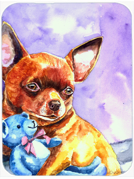 Picture of Carolines Treasures 7340LCB Chihuahua With Teddy Bear Glass Cutting Board- Large