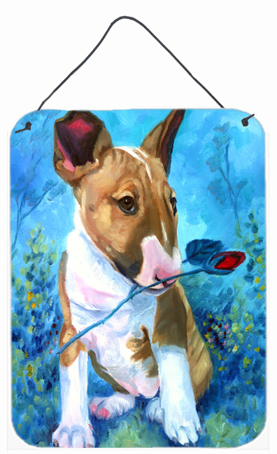 Bull Terrier Rose For Mom Wall and Door Hanging Prints