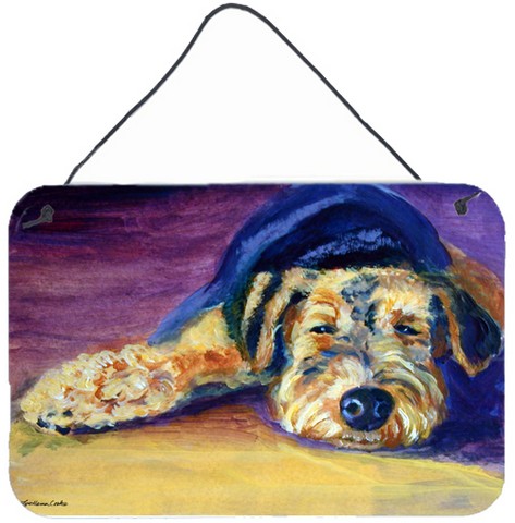 Picture of Carolines Treasures 7344DS812 Snoozer Airedale Terrier Wall and Door Hanging Prints