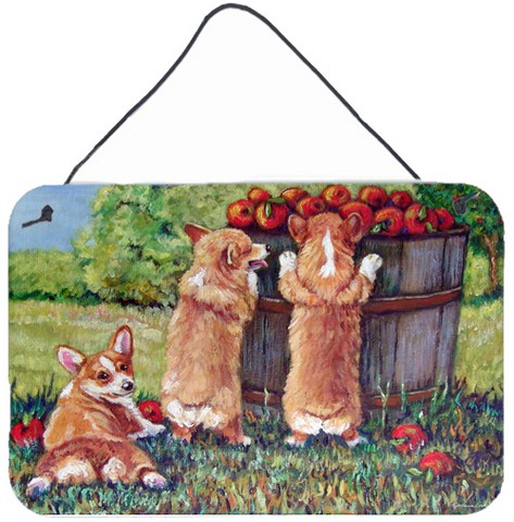 Apple Helper Corgis Wall and Door Hanging Prints