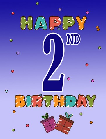Happy 2nd Birthday Flag Garden Size