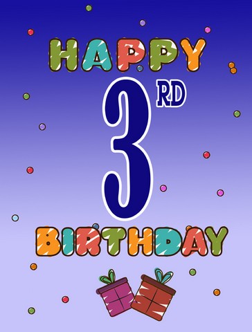 CJ1094GF Happy 3Rd Birthday Flag Garden Size
