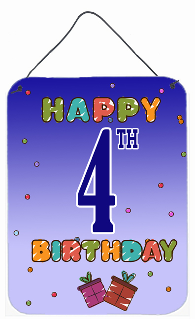 Happy 4Th Birthday Wall and Door Hanging Prints