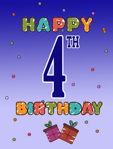 CJ1095GF Happy 4Th Birthday Flag Garden Size