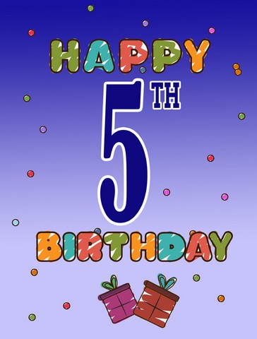 CJ1096GF Happy 5Th Birthday Flag Garden Size