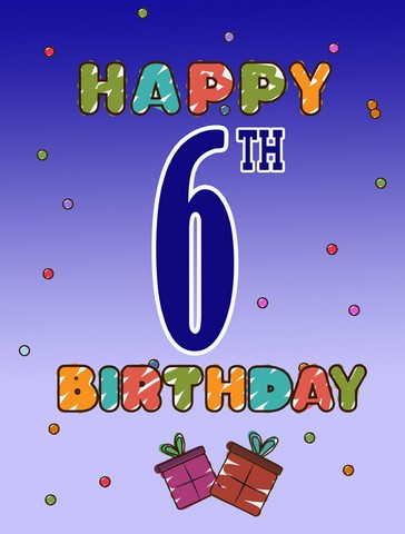 CJ1097GF Happy 6Th Birthday Flag Garden Size
