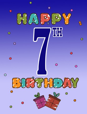 CJ1098GF Happy 7Th Birthday Flag Garden Size