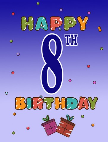 Happy 8Th Birthday Flag Garden Size