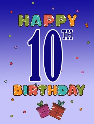 CJ1101GF Happy 10Th Birthday Flag Garden Size