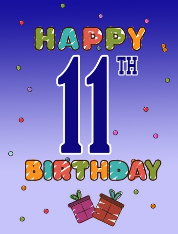 CJ1102GF Happy 11Th Birthday Flag Garden Size