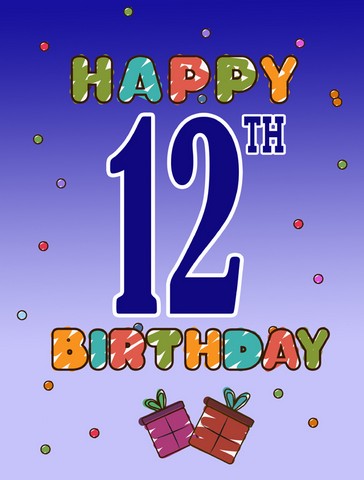 CJ1103GF Happy 12Th Birthday Flag Garden Size