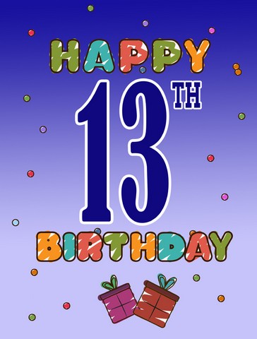 CJ1104GF Happy 13Th Birthday Flag Garden Size