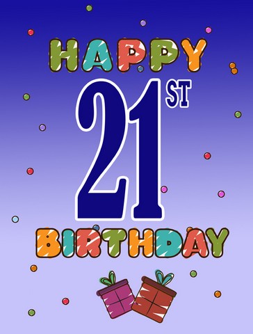 CJ1121GF Happy 21St Birthday Flag Garden Size