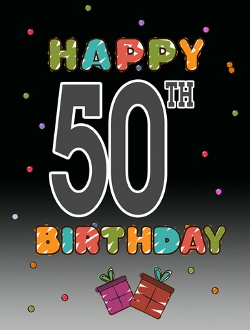 CJ1124GF Happy 50Th Birthday Flag Garden Size