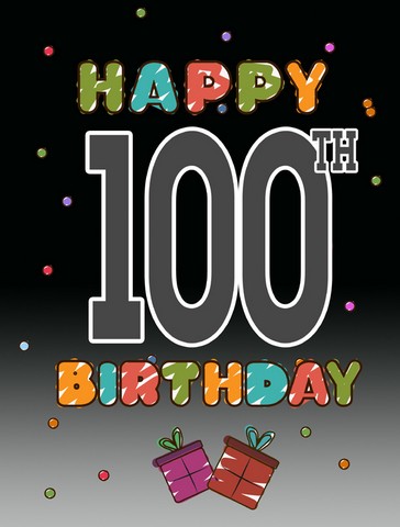 CJ1129GF Happy 100Th Birthday Flag Garden Size