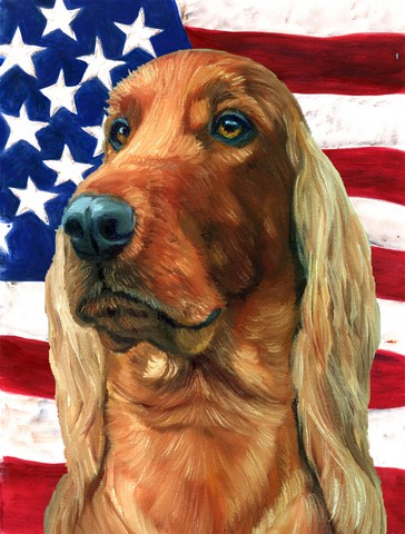 Irish Setter Usa Patriotic American Flag Flag Canvas House Size