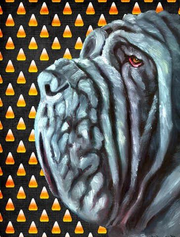 Neapolitan Mastiff Candy Corn Halloween Flag Canvas House Size