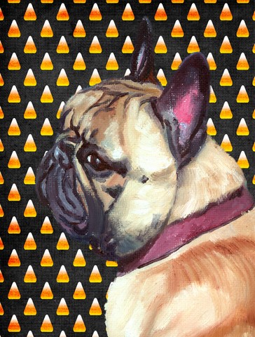 French Bulldog Frenchie Candy Corn Halloween Flag Canvas House Size