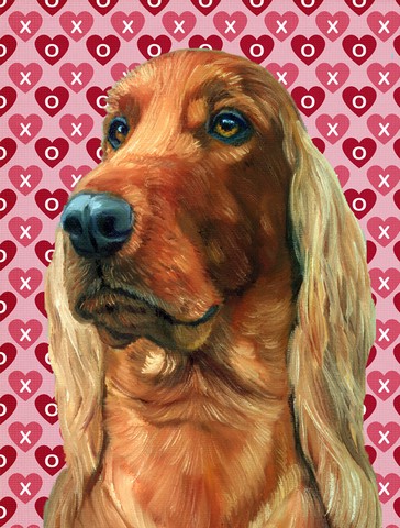 Irish Setter Hearts Love And Valentines Day Flag Canvas House Size