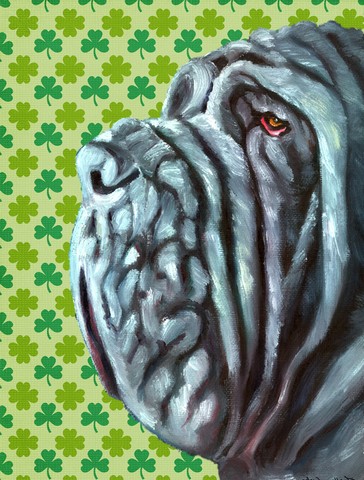 Neapolitan Mastiff St. Patricks Day Shamrock Flag Canvas House Size