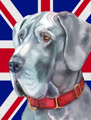 Great Dane With English Union Jack British Flag Flag Canvas House Size