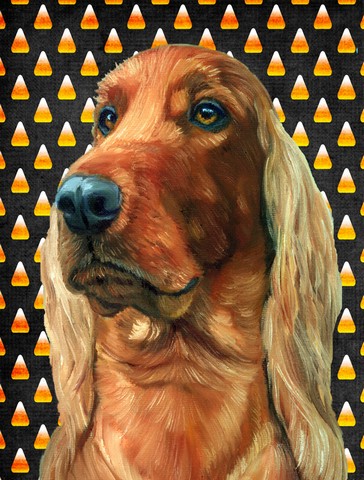 Irish Setter Candy Corn Halloween Flag Garden Size