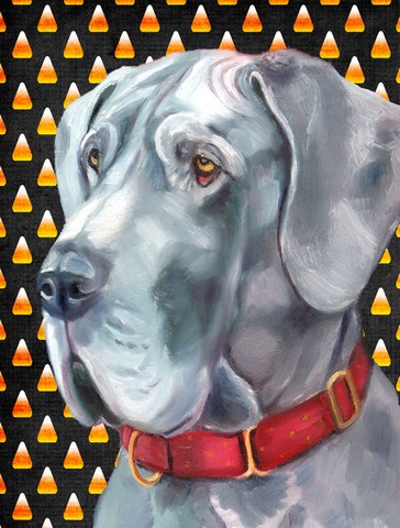 Great Dane Candy Corn Halloween Flag Garden Size